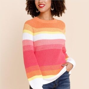 Cupcake Francesca's 100% Cotton Colorful Chunky Ribbed Knit Sweater. Size Small